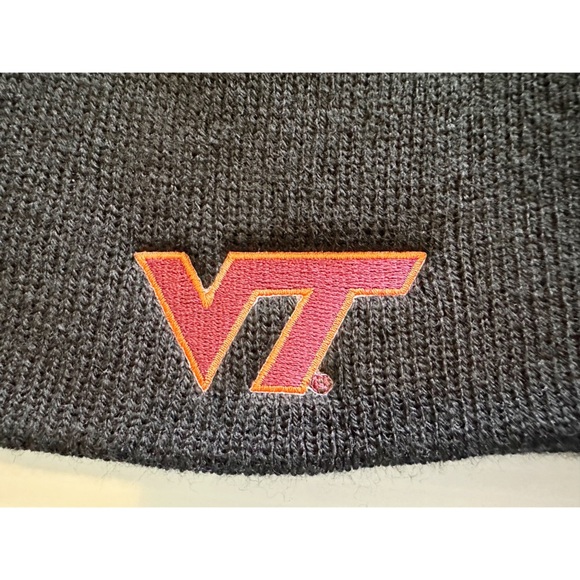 Virginia Tech Knit Beanie Black With VT Embroidered - Picture 2 of 4